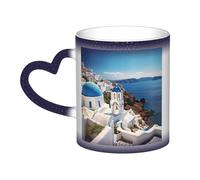 Zamoux Santorini Greek Island Sea View Print Color Changing Mug In The Sky Remarkable Color Changing Ceramic Mug
