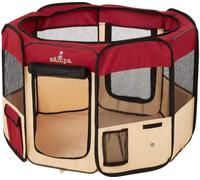 Zampa Puppy Pop Up Portable Playpen for Dog and Cat, Foldable | Indoor/Outdoor Kitten Pen & Travel Pet Carrier + Carrying Case (Red, Large (61"x61"x30"))