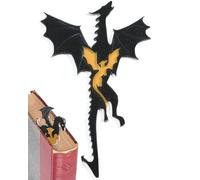 ZAMXHUG Black Gold Dragon Bookmark - Double Sided Pattern Acrylic Cool Dragon Bookmark Bookshelf Decoration for Boys and Girls Book Lovers