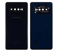 zamZAMAN Back Cover Glass with Camera Lens for Samsung S10 Plus Housing Replacement Part Rear Battery Cover with Pre-installed Sticker-Black