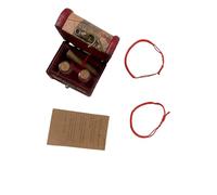 Zan Mast Red String of Fate Bracelets for Couples Gift Set, 2 Adjustable Red Thread Bracelets in Vintage Treasure Chest with Glass Bottles Love Note Card