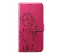 Zanaé Butterfly Flower Design Wallet Case for iPhone 17 Pro Max, Red