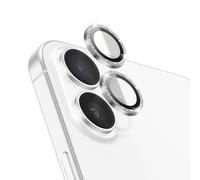 Zanaé Glitter Tempered Glass Camera Lens Protector for iPhone 16 Plus, Silver