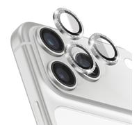 Zanaé iPhone 17 Pro Glitter Tempered Glass Camera Lens Protector, Silver