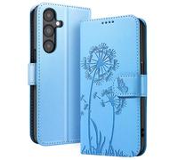 Zanaé Wallet Case for Galaxy A05s Design Flowers Butterfly, Light blue