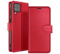 Zanaé Wallet Case for Galaxy M22 / M32 / A22 with Stand Tab, Red
