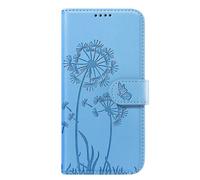Zanaé Wallet Case for Galaxy S24/S25 Butterfly Flower Design, Light Blue