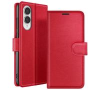 Zanaé Wallet Case for Galaxy S25 Edge with Stand Tab, Red