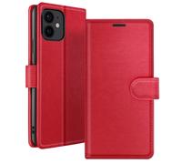 Zanaé Wallet Case for iPhone 12 mini with Stand Function Flap, Red
