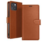 Zanaé Wallet Case for iPhone 13 Mini Stand Tab, Brown