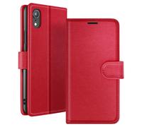 Zanaé Wallet Case for iPhone XR with Stand Function Tab, Red