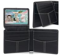 Zanbary Trifold Wallets for Men, Black Genuine Leather Men's Wallets, Thin Card Holder for Travel, Slim Money Organizers, Durable Cardholder for Mens, Great Gift for Mens, Leather Tri fold Cardholder