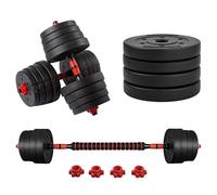 Zanbeel Adjustable Non-Slip Dumbbell Weight Set for Home Gym-Slide-On Free Weights Dumbbell Set for Full-Body Workouts, Dumbell Barbell Combo Compact Free Weights Set, Ideal for Women & Men - 20kg