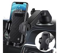 Zanbeel Car Phone Holder Dual Mount for Dashboard, Windscreen Air Vent 360° Rotation, Full Protection, One-Hand Operation, Long arm one button Release