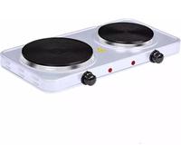 ZANBEEL Electric Double Hot Plate - 2500W Portable Twin Hob Cooker (1000W + 1500W), Adjustable Temperature Control, Compact Tabletop Stove for Cooking, White