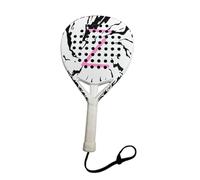 ZANBEEL Professional Padel Tennis Racket, Carbon Frame with EVA Core, Lightweight 350g, Standard Size Paddle with Anti-Slip Grip & Carrying Case (White & Pink)