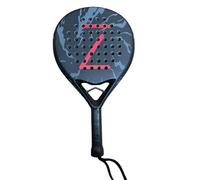ZANBEEL Professional Padel Tennis Racket, Carbon Frame with EVA Core, Lightweight 350g, Standard Size Paddle with Anti-Slip Grip & Carrying Case (Black)