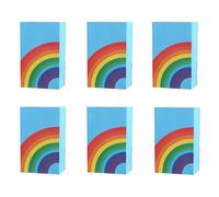 Zanceamy 40 Pcs Rainbow Paper Bags, Rainbow Candy Treat Bag, Small Gift Bag, Paper Birthday Present Bags for Wedding Birthday Party Baby Shower Shopping Supplies (Blue)