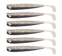 Zanderbait 12 cm smoke glitter, fishing lure, artificial bait, zander bait, zander bait, soft bait, rubber fish, rubber bait, pack of 6