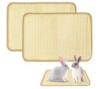 zandfelo 2PCS Rabbit Scratching Pad，16 x 12 Inch Natural Sisal Bunny Scratch Mat for Cages，Rabbits Nail Scratcher for Indoor Rabbit Chew Toys & Bedding