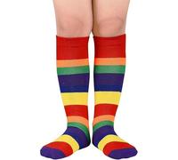 Zando Baby Boys Girls Knee High Socks, Toddler Boys Girls Cotton School Socks, 1 Pair Long Compression Stockings 1-3 Years, Rainbow Stripes, 1-3 Years