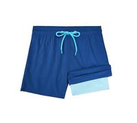 Zando Boys Swim Shorts 2 in 1 Kids Swimming Trunks with Compression Liner Anti-Chafe Navy Blue 8-9 Years Quick-Dry Funny Printed Beach Board Shorts Stretchy Bathing Suit Summer Holiday Surf