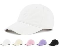 Zando Classic Women's Baseball Cap, 100% Cotton Plain Dad Hat with Adjustable Metal Buckle, UPF 50+ Sun Protection Soft Breathable Sport Cap for Running Golf Outdoors, White, One Size