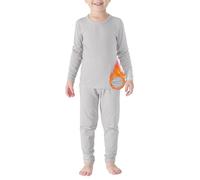Zando Kids Thermal Base Layer Set 2-6 Years, Kids Boys Light Grey Thermal Tights Leggings, Boys Clothes, Light Grey, 2-3 Years