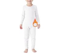 Zando Kids Thermal Base Layer Set 2-6 Years, Kids Boys White Thermal Tights Leggings, Boys Clothes, White, 3-4 Years