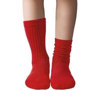 Zando Knee High Socks, Kids Long Athletic Crew Sock Cotton, Girls Slouch Knee High Stockings, Toddler Personalised Socks 2025, Big Red, 3-5 Years