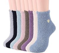 Zando Ladies Cozy Fuzzy Fluffy Socks Womens Girls, Cute Winter Slipper Socks Women, Cosy Warm Bed Socks For Women, Eight Colours 1, One Size