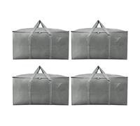 Zandrix Extra Large Moving Boxes Bags, 93L Heavy Duty Cloths Storage Bags with Backpack Straps, Waterproof Foldable Storage Totes Bins for College Dorm, Christmas Decorations Travelling-4 Pack, Grey