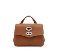 Zanellato Sbaby Postina stud-embellished leather clutch bag - Brown OS