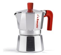 Zanetti, Mama Red Edition Aluminium Espresso Maker, Espresso Machine for 3 Cups, Espresso Maker with Drip Protection, Silicone Seal, Ergonomic Handle, Red