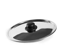 Zanetti, Stainless Steel Lid, Stainless Steel Lid, Diameter 32 cm, Plastic Handle, Suitable for Pots and Pans, Dishwasher Safe
