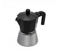 zanetti, Star Espresso Maker, Induction, 6 Cups, Espresso with Stainless Steel Kettle and Ergonymous Handles, Suitable for Induction Hobs for 6 Cups, Colour: Black