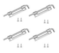 Zangc 304 Stainless Steel Flat Pin Spring Hinge Latch Length 86mm/3.38 Inches for Distribution Box and Server Cabinet Spring Loaded Lock Pin Hinge 4PCS