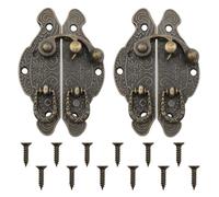 Zangc Antique Cabinet Latch Vintage Latch Clasp Antique Mini Latch Hook Gift Box Wooden Cabinet Antique Cabinet Door Latch with Mounting Screws Bronze 2PCS