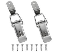 Zangc Stainless Steel 90 Degrees Tool Box Engine Hood Lock Latches Trunk Trailer Tool Box Door Latches Closet Box Crate Buckles -2PCS