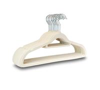 ZANGCO Premium Velvet Hangers - Non-Slip, 360° Swivel Hook, Slim Design, Space-Saving Clothes Hangers - Ideal for Shirts, Dresses, Suits, and More (Set of 50) (Cream)