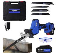 ZanGe 20V Cordless Reciprocating Saw, 0-3000 SPM, with Battery & Fast Charger, Tool-Free Blade Change, LED Light, 4 Saw Blades Kit for Wood/Metal/PVC Cutting, One-Handed Lightweight Reciprocating Saw