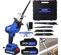 ZanGe 21V Cordless Powered Reciprocating Saw, Electric Cordless Wood Saw with 2pcs 1.5Ah Batteries for Metal Wood PVC Pipe Tree Pruning, Portable Indoor Outdoor DIY Saw with Carry Case and Goggles