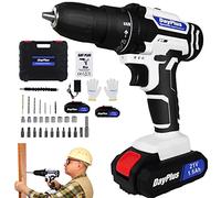 ZanGe 25+1 Torque Setting Cordless Electric Drill Set w/ 2 Batteries, 3/8" Keyless Chuck Power Tools Kit, 2 Variable Speed 21V Electric Drill, LED Work Light, 29pcs Drill/Driver Bits and Carry Box