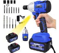 ZanGe 3-in-1 Power Tool Kit 21V, Li-Ion Impact Wrench + Cordless Drill Driver + Electric Screwdriver, 2xBattery and Charger Included, 1/2" Chuck, 420 N.m High Torque, Forward/Reverse Switch
