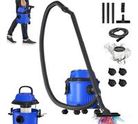 ZanGe 3-in-1 Wet and Dry Vacuum Cleaner, Wet-Dry Vacuum with Blow Function for Car, Garage, Workshop, Home Grass - 15L Plastic Tank, Extension Tube, Floor Brush, Washable HEPA Filter