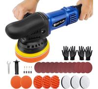 ZanGe 5-inch Dual Action/DA Polisher for Car Detailing, Random Orbital Car Buffer Polisher Waxer Kit with 6 Variable Speed, Portable Buffer Polisher Kit, Extra 25 PCS Attachments