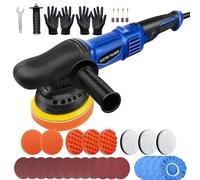ZanGe Car Buffer Polisher Kit, 5-Inch Random Orbital Polisher for Car Detailing, Tile Cleaning and Wood Polishing, 6 Variable Speed DA Polisher, Buffer Waxer with Lock Switch and Side Handle