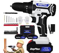 ZanGe Cordless Drill, 21v Lady's Home Repairing Tool Kit w/ 2 x Li-ion Batteries and Charger, Mini Lightweight Professional Home Power Drill, 25+1 Position, LED Light and 29pcs Accessories