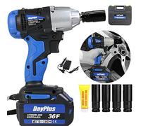 ZanGe Electric Impact Wrench Driver 18V 460N.m 6000mAh Battery-½ inch Square Drive-Variable Speed-Forward Reverse- 4 Socket Carry Case | Ideal for Roadside Car Wheel Emergency Black/Blue