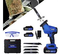 ZanGe Reciprocating Saw w/ 2xLithium-Ion Batteries and A Charger, 0-3000SPM Variable Speed, 4pcs Blaces Reciprocating Saw for Wood Metal PVC Cutting, Portable Saw w/Carry Case & Goggles